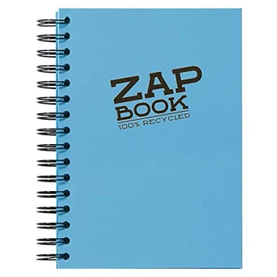 Abbildung von Clairefontaine 8360C Skizzenbuch / Zeichenheft Zap Book mit Doppelspirale, DIN A5 14,8x21 cm, 80 Blatt 80g 100% recyceltes Papier, ideal für Notizen oder Zeichnungen, farbig sortiert, 1 Stück