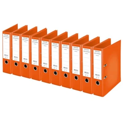 Abbildung von Esselte Chromos Aktenordner, 10 Stück mit Rücken Rücken: 80 mm Orange