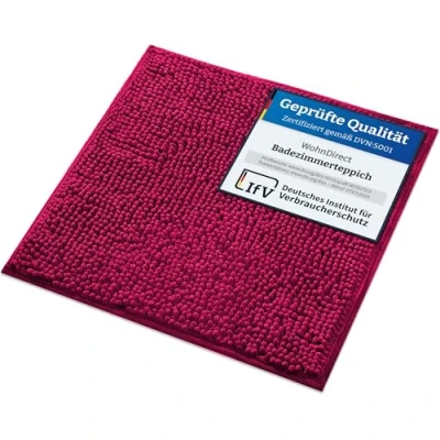 Abbildung von WohnDirect Badematte 45x45cm Pink rutschfest &amp; Waschbar Badezimmerteppich zum Set kombinierbar, Badvorleger, WC Garnitur, Badteppich