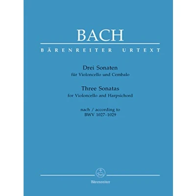 Abbildung von 3 Sonaten für Violoncello und Cembalo. nach BWV 1027 1029: Urtext
