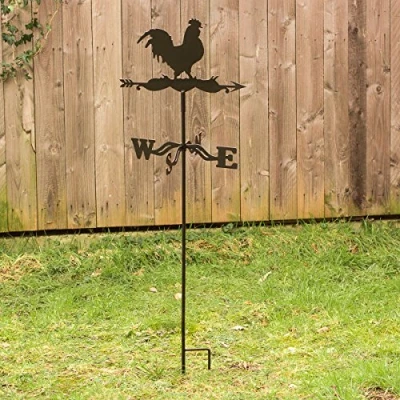 Abbildung von Antikas Wetterhahn, Wetterfahne mit Erdspieß und Wandbügel, Windspiel für Wand Boden