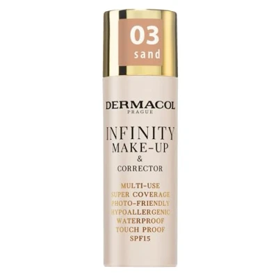 Abbildung von Dermacol Infinity Make up und Korrektor, Mehrfach verwendbar, Superabdeckung, Fotofreundlich, Ipoallergen, Wasserfest, Berührungsfest, Nicht okkludierend, SPF 15, n. 03
