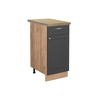 Abbildung von Vicco Küchenunterschrank Fame Line, Anthrazit Gold/Goldkraft Eiche, 40 cm, AP Eiche