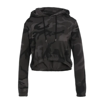 Abbildung von Urban Classics Cropped Kapuzenpullover, Damen, Größe: Medium, Dark