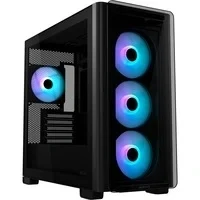 Abbildung von ASUS A23 Plus TG ARGB Black microATX PC Gehäuse (vorinstallierte Lüfter, Mesh Frontpanel, kompatibel mit Mainboards versteckten Anschlüssen, 360 mm Radiatoren, 380 Grafikkarten, schwarz)