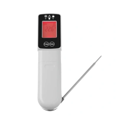 Abbildung von HENDI Infrarot Thermometer mit Sonde, Temperaturmessgerät, Temperaturmesser, Messbereich 60C bis 350C, 39x53x(H)158mm