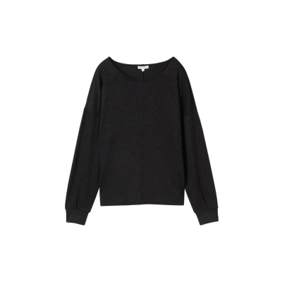 Abbildung von TOM Tailor Langarmshirt, Damen, Größe: Large, Deep black