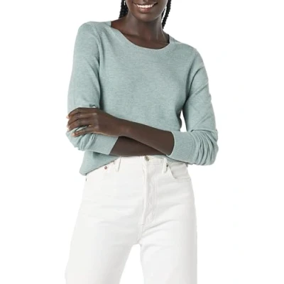 Abbildung von Amazon Essentials Damen Leichter, Langärmeliger Pullover Mit Rundhalsausschnitt (Erhältlich in Übergröße), Salbeigrün Meliert, XL
