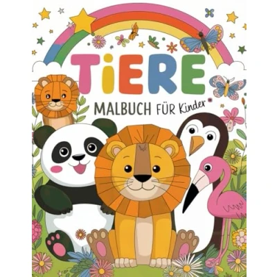 Abbildung von Tiere Malbuch fur Kinder: Part.2 Einfache Malvorlagen mit Bauernhoftieren, Meeresbewohnern, Dschungelwildtieren und mehr!