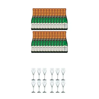 Abbildung von Geldermann Sekt Carte Blanche 24 x 0,2 Liter Piccolo Flaschen + Gläser 6 Stück