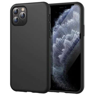 Abbildung von JETech Silikon Hülle für iPhone 11 Pro 5,8 Zoll, Ganzkörper Handyhülle mit Seidig Weicher Berühren, Stoßfest Schutzhülle Mikrofaser Futter (Schwarz)