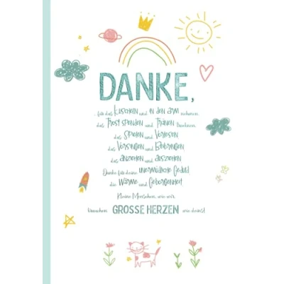 Abbildung von Danke für das Kuscheln und in den Arm nehmen, Trost spenden Tränen trocknen: Notizbuch: Abschiedsgeschenk Erzieher, Tagesmütter oder ... Abschied aus dem Kindergarten der Krippe