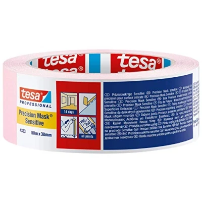 Abbildung von tesa PRECISION SENSITIVE 04333 00021 02 Crepebånd Malertape® Lys rosa (L x B) 50 m mm 1 stk