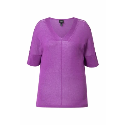 Abbildung von Ulla Popken Short Sleeve Tshirt basic, Damen, Größe: 54/56, Violet