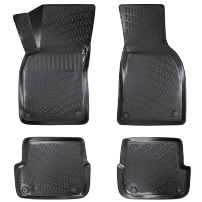 Abbildung von Rizline Passgenau 3D Fussmatten Auto Kompatibel mit Audi A6 C6 2004 2011 Zubehör 1. und 2. Reihe Gummimatten Autos TPE Allwetter Geruchlos rutschfest Vorne Hinten Schwarz