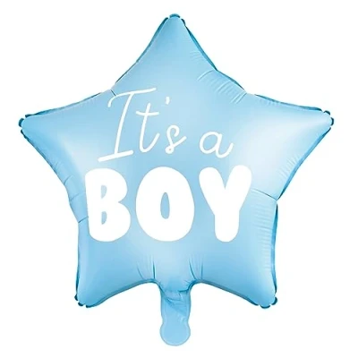 Abbildung von Folienballon &#039;It&#039;s a Boy&#039; Ballon Baby Babyparty Geschlechts enthüllungsparty Gender reveal Hallo Dusche Willkommen Luftballon Stern Blau ungefüllt Helium geeignet