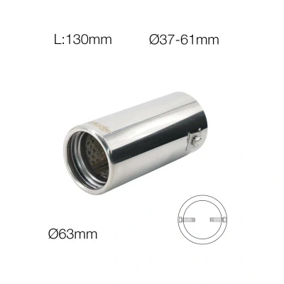 Abbildung von Simoni Racing TRX/103 Auspuffblende 63mm rund, gerade Edelstahl 130mm