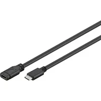 Abbildung von Goobay 45393 USB C Verlängerung 3.1 Generation 1, Schwarz, Stecker auf Buchse, 1m Länge