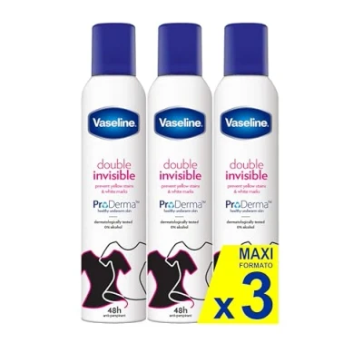 Abbildung von Vaseline Double Invisible Anti Transpirant für Damen 250 ml 48h Sweat Protection &amp; Long lasting Freshness 3er Pack