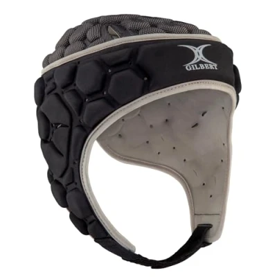 Abbildung von Gilbert XP 250 Senior Rugby Kopfschutz, Schwarz/Silber, Größe S