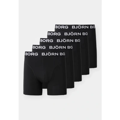 Abbildung von Björn Borg 5P Cotton Stretch Boxer 1719 Schwarz/Weiß Baumwolle Small Herren