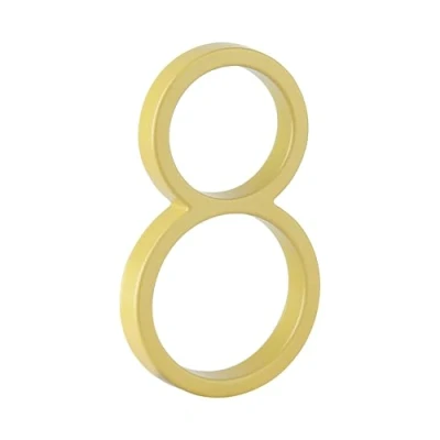 Abbildung von HASWARE Schwebendes Hausnummernschild: 5 Zoll (12cm) modernes Türschild auffällig für Straßennummern (8, Golden)