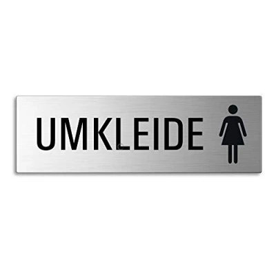 Abbildung von OFFORM Edelstahlschild Türschild Textschild Umkleide Damen 255x80 mm Nr.7502