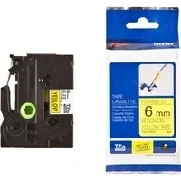 Abbildung von Brother TZe FX611 (6 mm) Schwarz bis gelb Tape