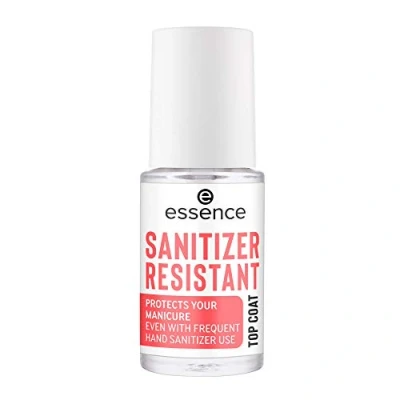 Abbildung von essence SANITIZER RESISTANT TOP COAT, Unter und Überlack, transparent, schnelltrocknend, langanhaltend, schützend, transluzent, ohne Aceton, vegan, Mikroplastik Partikel frei (8ml)