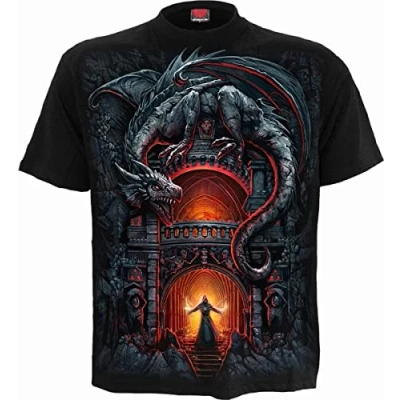 Abbildung von Spiral Draconis T Shirt Schwarz, Drachenhöhle, S