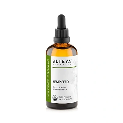 Abbildung von Alteya Bio Hanfsamenöl 100 ml 100% USDA zertifiziertes Reines Natürliches Kaltgepresstes Hanfsamen Trägeröl Nährstoff und Feuchtigkeitsspendende Premium Hautpflege