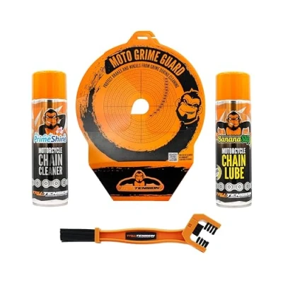Abbildung von Tru Tension Grime Guard für Motorräder Set Kettenreiniger &amp; Nassschmiermittel Motorradwerkzeuge Zubehör