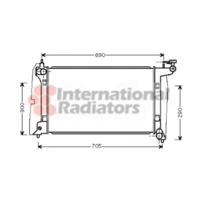 Abbildung von VAN WEZEL 53002302 Kühler, Motorkühlung Aluminium 600 350 18 Kühlrippen gelötet TOYOTA: Corolla IX Limousine, Kombi, Avensis II Kombi