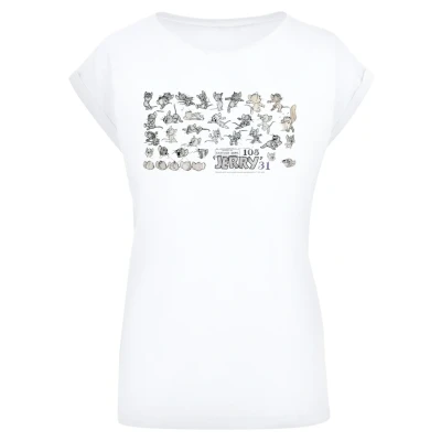 Abbildung von F4NT4STIC Extended Shoulder TOM AND Jerry TV Serie Cartoon DEPT Tshirt print, Damen, Größe: 3XL, White