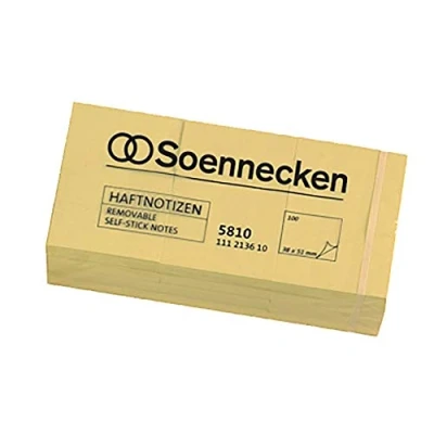 Abbildung von Soennecken Haftnotiz 5810 50x40mm hellgelb 12x100 Blatt 12 Stück