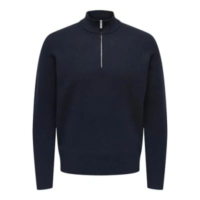 Abbildung von Only &amp; Sons Onscooper Strickpullover, Herren, Größe: Medium, Dark navy