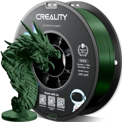 Abbildung von Creality PETG Filament 1.75mm, Hohe Präzision, Starke Zähigkeit, Geruchlos, Besserer Fluss, 1kg 3D Drucker Filament, 1.75mm Maßgenauigkeit +/ 0.03mm, Armeegrün