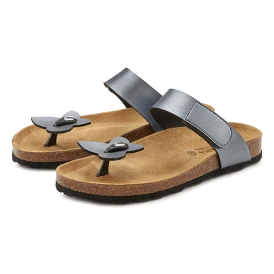 Abbildung von Lascana Pantolette flach, Damen, Größe: 36, Anthrazit Schuhe