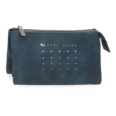 Abbildung von Pepe Jeans Holly Geldbörse mit DREI Fächern, blau, 17,5 x 9,5 2 cm Kunstleder, Talla única, Fächern