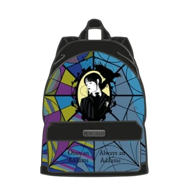 Abbildung von Seven Spa Rucksack für amerikanische Schule, Mittwoch ADDAMS Lila und Schwarz, Mädchen Mädchen, Grundschule Mittelschule, Taglia unica, gotisch
