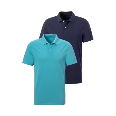 Abbildung von John Devin Poloshirt (2 tlg., im 2er Pack) mit dezenter hochwertiger Logostickerei Sparpack