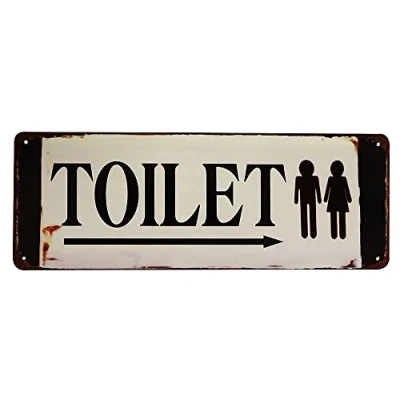 Abbildung von zeitzone Blechschild Toilet Antik Stil Toilettenschild Nostalgie Dekoschild 36x13cm