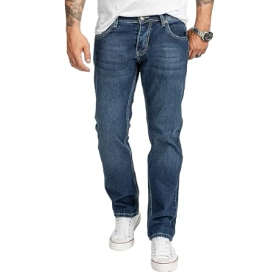 Abbildung von Rock Creek Herren Jeans Regular Fit Stretch Männerhose Herrenjeans Denim Hosen Herrenhose Straight Cut Stonewashed RC 2402 Blau W38 L30