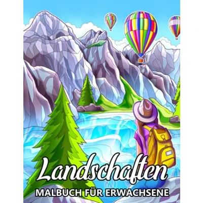 Abbildung von Landschaften Malbuch für Erwachsene: Zen inspiriertes Ausmalbuch kreative Entfaltung, Stressbewältigung und Entspannung Tolles Geschenk Kinder Senioren