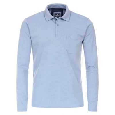 Abbildung von REDMOND Poloshirt Langarm geknöpfter Polokragen Pique mittelblau Gr. XXXL
