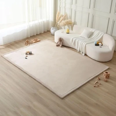Abbildung von Wolkenweiche Spielmatte Baby 280x200x2,5cm, beige Kinderzimmer Teppich mit hochwertigem Memory Schaum Krabbelmatte Rutschfester Unterseite Krabbeldecke, Kinderteppich, Tatami Matte
