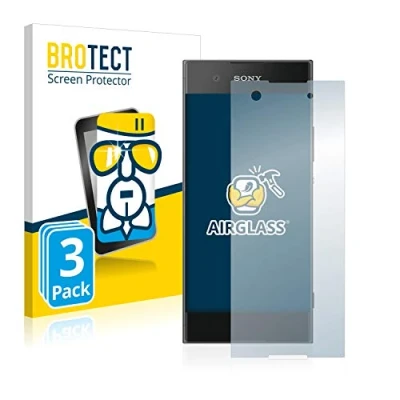 Abbildung von BROTECT Schutzglas für Sony Xperia XA1 (3 Stück) Schutzfolie Panzer Folie Glas [Extrem Kratzfest 9H, Anti Fingerprint, Ultra Transparent]