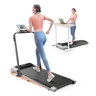 Abbildung von Laufband für Zuhause mit Neigung, 2 in 1 Walking Pad, 12km/h Klappbar Steigung, 2.5HP Under Desk Schreibtisch Treadmill &amp; Büro, Fernbedienung und App, Keine Installation