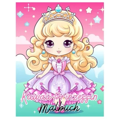 Abbildung von Kawaii Prinzessin Malbuch: Lustige und einfache Malvorlagen mit süßen für Kinder