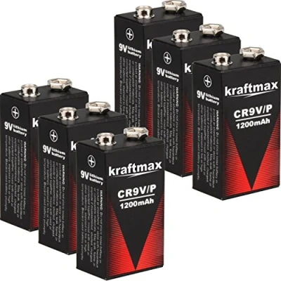 Abbildung von kraftmax 6X 9V Block Lithium Hochleistungs Batterien für Rauchmelder/Feuermelder 10 Jahre Batterie Lebensdauer